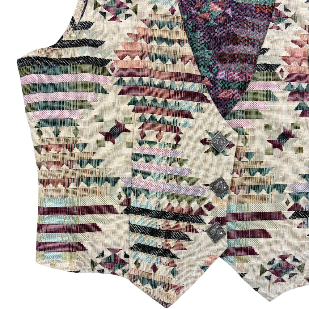 New Frontier Clothing Co Southwestern Tapestry Vest Large Made in USA Western